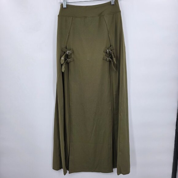 HALARA High Waist 2 In 1 Split Maxi Skort Skirt Buckle Detail Size Small NWT - Picture 7 of 14